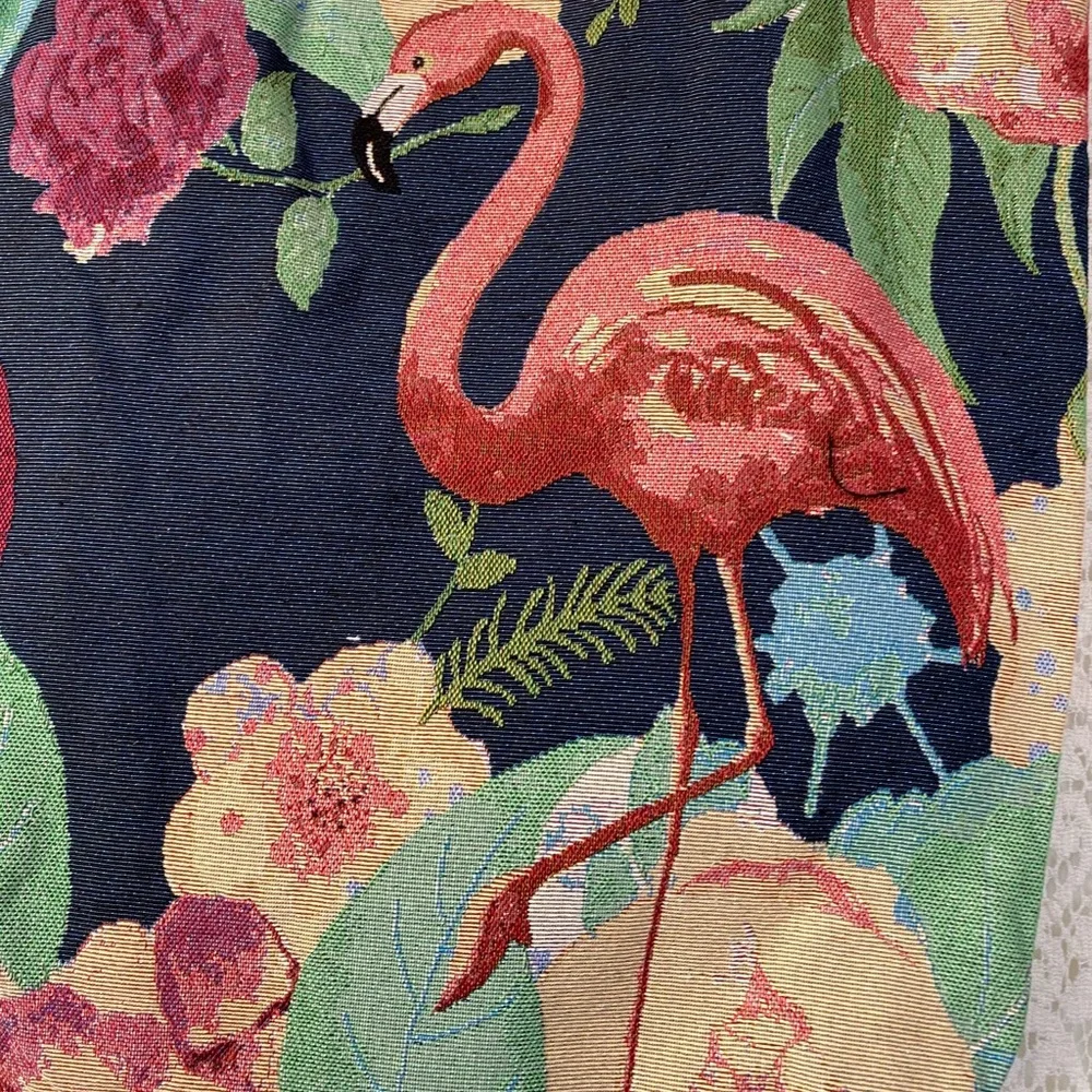 Flamingo Tropical Paradise Canvas Tote Bag - Picture 5 of 12